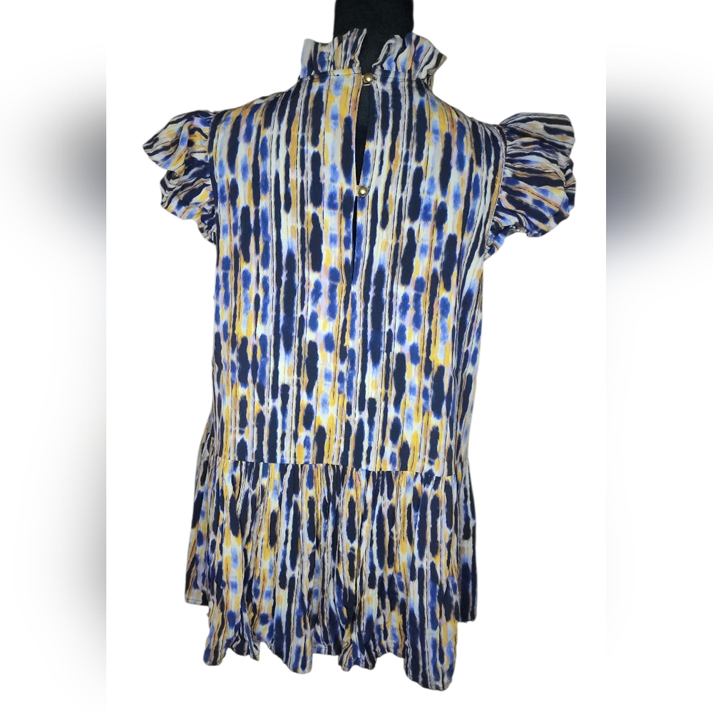 Corey Lynn Calter Aurora Top Drizzle Flutter Sleeve Blouse, Womens Medium - Picture 4 of 7